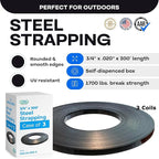 Steel Strapping Coil 3/4" x .020" x 300' (3-Pack), 1700 lbs Break Strength in Self-Dispensed Сardboard Box - Metal Band - Heavy-Duty Steel Strapping with Superior Cut-Resistance by IDL Packaging