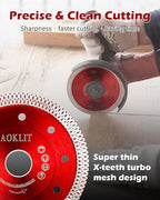 5 Pcs Diamond Saw Blade, 4" Super Thin Tile Grinding Blade, Diamond Blade for Angle Grinder Cutting Porcelain Tile Granite Marbles