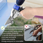 Professional Sheet Metal Cutter Drill Attachment, Heavy Duty Metal Shear Attachment with 360° Pivoting Handle, Power Tool Accessory for Curved & Straight Cutting on Steel, Aluminum & Iron- B