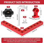 90 Degree Corner Clamp for Woodworking, 4Pack 5.5" x 5.5" Aluminum Alloy Precision Positioning Clamping Squares with 12pcs Gasket, for Picture Frames Boxes Cabinets Drawers,with Strong Box