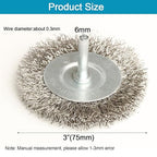 20PCS 3 Inch Stainless Steel Wire Wheel Brushes Kit for Drill with 1/4-Inch Shank,Wire Wheels for Power-Operated Grinders