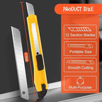 Box Cutter Retractable - 4 Pack - Premium Utility Knife - 9mm Wide Snap-Off Blades Razor Knife - Box Opener for Cutting Carboard, Boxes - Exacto Knife Box Knife for Home, Office, Craft Use