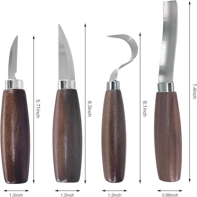 8pcs Wood Carving Set with Gloves and Pouch, Carving Knives Professional Whittling Tools Kit for Beginners