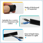 Split Loom Wire 1/4" X 25ft, 1/2" X 25ft, 3/8" X 25ft Electric Wires Covers Flexible Wire Loom Tubing Dog Cat Cord Protector Split Cable Sleeves (1/4", 1/2", 3/8" x 25 Ft)