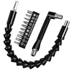 Flexible Drill Bit Extension, 11.6 Inch Super Bit Screwdriver Kit, Manual 90 Right Angle Drill Attachment, 1/4 Flexible for Drill, Screwdriver Bit Set