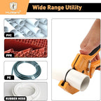 Mulwark PVC Pipe Cutter Tool Cuts up to 1-5/8", Heavy-Duty Aluminum Ratchet Cutter with Extra 3PC Teflon Tape and 1PC Blade for Cutting PVC, PPR, PE and Rubber Hose