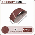 HARFINGTON 4 x 24 Inch Sanding Belts, 12 Pcs 40 Grits Aluminum Oxide Abrasive Belt Sander File Belt for Woodworking, Metal Polishing, Knife Sharpener