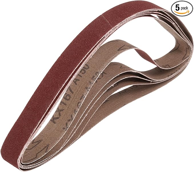 HARFINGTON 1 x 30 Inch Sanding Belts, 5 Pcs 150 Grits Aluminum Oxide Abrasive Belt Sander File Belt for Woodworking, Metal Polishing, Knife Sharpener