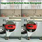 Leveling Casters Set of 4, Workbench Casters with Ratchet Arm, 3300 LBS, Green Heavy Duty Retractable Leveling Machine Casters, Nylon Wheels & Leveling Feet, Suitable for Shelves and Workbenches