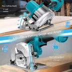 5 Inch Brushless Cordless Circular Saw with 4000mAh Battery,6500 RPM Compact Circular Saw,20mm Arbor with 1 TCT 30T Wood Blade and Scale Ruler