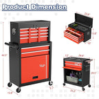 Rolling Tool Chest with Wheels, 8-Drawer High Capacity Tool Box with Wheels, Removable Storage Toolbox with Lock for Garage, Workshop