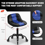 Rolling Stool with Wheels, Garage Shop Stool with Backrest, Roller Seat with Pneumatic Adjustable Height 16.93"-19.69", Heavy Duty Multi-Purpose Chair for Shop Salon Office Home, Blue
