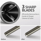 2Pcs PVC Bolt Chamfer Tool Bit, Deburring Tool for Metal, Reamer Thread Burr Tool, Bolt Thread Repair Tool— Fit 3/16'' to 1'' (5mm-25mm)