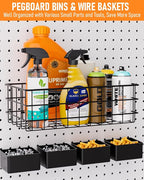 INCLY 238PCS Pegboard Accessories Organizer Kit, Peg Board Hooks Assortment with Peg Bins, Baskets, Paper Towel Holder for 1/8 and 1/4 inch Pegboard Hanging Tools, Garage Wall Storage Attachments