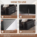 Leather Repair Patch, Strong Sticky Repair Patch Self Adhesive Waterproof, DIY Large Leather Patches for Couches, Furniture, Sofa, Car, Chair (Black, 3.5X79 inch)