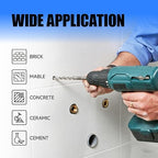 Pro Edge 14 Pcs Masonry Drill Bit Set 5/32''-1/2'', Carbide Concrete Drill Bits with Shockproof Hex Shank and Industrial Carbide Bit Tip for Brick/Glass/Cement/Tile/Plastic, with Storage Box