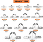 AKIHISA 220Pcs 14 Sizes Pipe Strap Clamp Assortment Kit, M5-M40 2 Holes U Tube Strap 304 Stainless Steel Clamps Set, Cable Clamp U Bracket Tube Strap Tension Clips for Pipe Tube Fixing