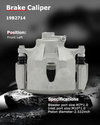 cciyu Front Left Brake Caliper Assembly w/Bracket 19B2714 2005-2007 For Toyota For Avalon,2005-2006 For Toyota For Camry,2004-2010 For Toyota For Sienna,2004-2008 For Toyota For Solara
