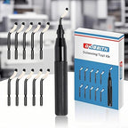 DKIBBITH Deburring Tool with 11 HSS Swivel Blades for Metal, 3D Prints,Resin,Ideal for Plumbing & 3D Printing Burr Removal,Black.