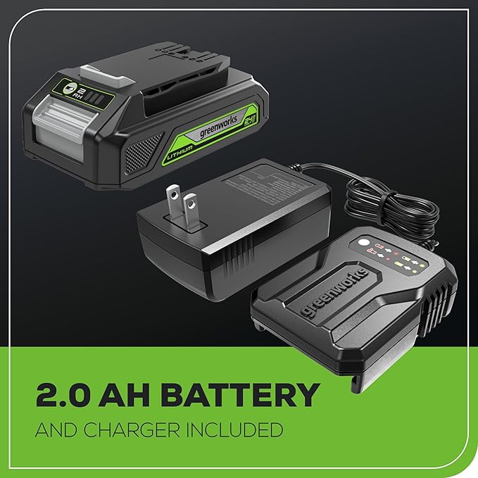 Greenworks 24V Mini Circular Cut-Off Saw Kit – Cordless Brushless 3'' Cutting Tool with 2.0Ah Battery & Charger, Compact for Metal, Tile, Plastic, Grinder-Style Design