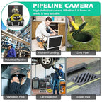 Sanyipace Sewer Camera 165FT/50M with WiFi Wireless Transmission, Drain Camera with Lights, Pipe Sewer Scope Inspection Camera with IP68 Waterproof Camera Probe, 7" Color Screen, Camera Guide Wheel
