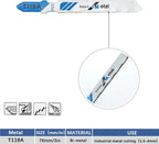 10-Piece T118A 3 Inch 21 TPI Assorted T-Shank Jig Saw Blades Set for Cutting Metal