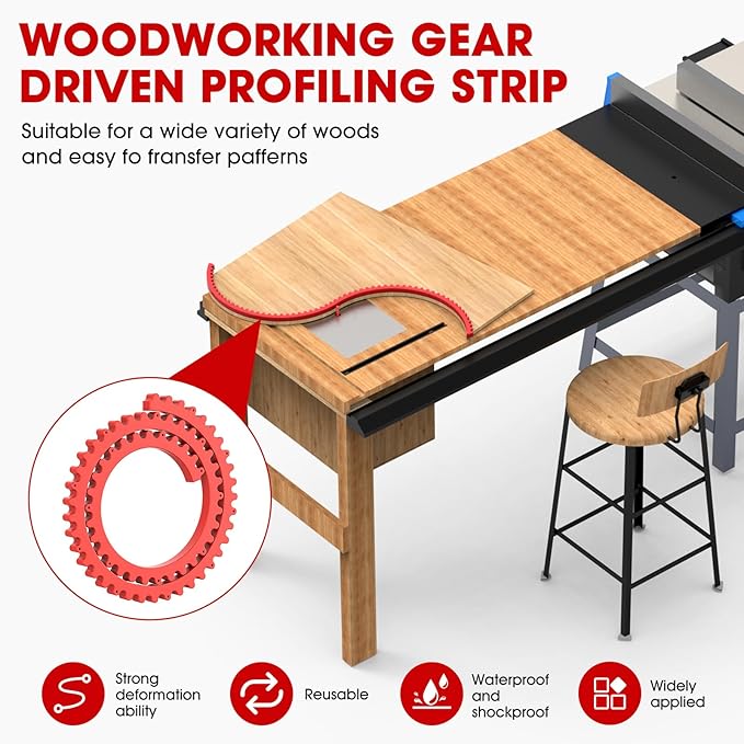 Flexible Router Edge Guide,Professional Router Templates for Woodworking Accessories,Flexible Curve Guide for Precise Thread Border, Curve and Arc Angle Positioning(RED 39INCH)