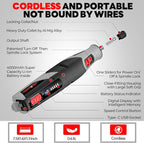 PHALANX Cordless Rotary Tool Kit, 4V 4000mAh Battery, 80 Accessories, 9 Speed Settings, 28000 RPM Max, Type-C Charging (PRT-Black)