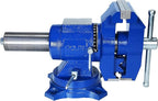 Rolin Vise 5 Inch Multi-Function Vises With Anvil Blue Bench Vise Heavy Duty Tools 360 Degree Swivel Base