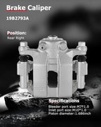 cciyu Rear Right Brake Caliper Assembly w/Bracket 19B2793A For Infiniti For G35/For G37/For M35/For M45,For Nissan For 350Z/For 370Z