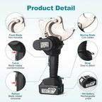 54mm Heavy Duty Cable Cutters Kit, 18VDC Cordless Rechargeable Electrical ACSR Cutting Tool for Copper and Aluminum, 2 4Ah Batteries & 1 Battery Charger Included