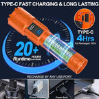 Rechargeable Flashlights High Lumens - Super Bright LED Tactical Flash Light, Powerful Waterproof Handheld USB C Flashlight for Camping,Emergencies,Home,5 Modes,Zoomable (2, Orange)