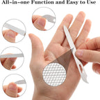 6PCS Metal Nail File for Natural Nails, Stainless Steel Nail Files Double Sided Sword Fingernail Files with Pointed Tip Non Slip Handle Curved Nail File Manicure Tools Finger Nail Filers