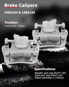 cciyu Front Left & Right Brake Calipers Assembly w/Bracket 19B3194 19B3195 For Pontiac For Vibe,For Scion For iM/For tC,For Toyota For Corolla iM/For Matrix/For Mirai/For RAV4