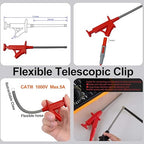 28PCS Multimeter Test Leads Kit with 6 Pockets Roll Up Tool Bag, Replaceable Wire Piercing Probes, Alligator Clips, Test Hook Clips, Test Tweezer for Digital Electrical Multimeter Testing