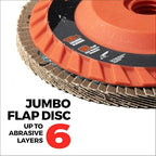 Jumbo Zirconia Flap Discs 4 1/2 for Angle Grinder, 80 Grit Type 27 High Density Trimmable 5/8"-11 inch Grinding Wheels for Grinding, Rust Removal, Sanding and Finishing - 10 Pack