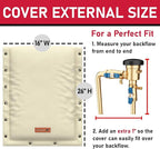 Redford Supply Co. Cold Snap (5°F) Backflow Preventer Insulation Cover, 3-Way Custom, 16"W x 26"H, Pipe Insulation, Water Sprinkler Covers for Outside, Sprinkler Backflow Cover for Winter (Beige)