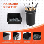 130PCS Pegboard Hooks Assortment - Peg board Hooks for Hanging Tools with Pegboard Bins & Cups,1/8-Inch Pegboard Wall Organizer - Ideal for Organizing in the Garage Kitchen Workbench Craft Room