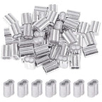 Glarks 200Pcs 5/64''(2mm) Aluminum Crimping Loop Sleeve Wire Rope Sleeves Double Barrel Ferrule for Wire Rope and Cable Line End (5/64''-200Pcs)