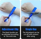 100 Colored, Lightweight Disposable Wristbands - Concert, Club & Event Entrance (Blue)