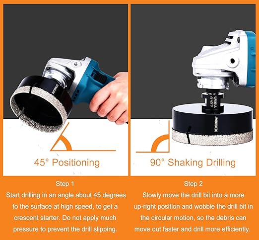 4-5/16" Diamond Hole Saw, 110mm Tile Hole Saw Drill Bit Diamond Tipped for Granite Marble Ceramic Glass Porcelain Quartz Tiles Stones Countertop, Core Drill Bits with 5/8-11 Thread for Angle Grinders