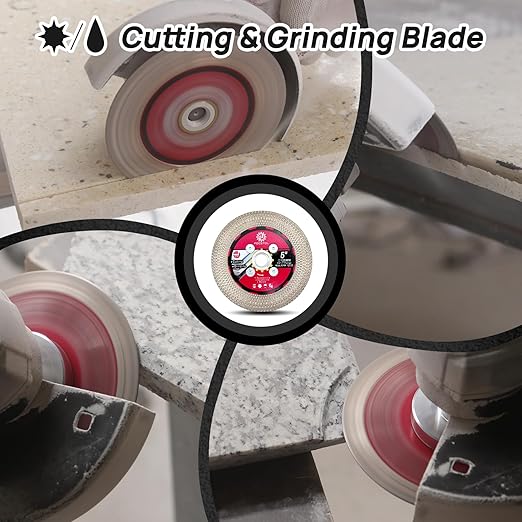 Diamond Tile Saw Blade - 5''(125mm) Cutting & Grinding Disc Wheel with 5/8"-11 Flange for Porcelain Ceramic Tile Marble Granite Artificial Stone with X Mesh Rim for Angle Grinder