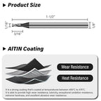 3PCS 1/16" Micrograin Carbide Square End Mill Set 2 Flute HRC 55 AlTiN Coating End Milling Bits for Milling Alloy Steels, Hardened Steel, CNC Router Bits