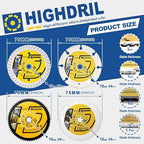 HIGHDRIL 3" 75mm Circular Saw Blade Set 4pcs - Diamond/HSS/Carbide Cutting Disc for Angle Grinder Cutting Concrete Metal Wood Plastic