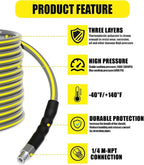 Sewer Jetter Kit for Pressure Washer 150FT, Drain Cleaner Hose 5800PSI 1/4 Inch NPT Corner with Sewer Cleaning Tool High Pressure Nozzle and Spanner Waterproof Tape