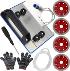 45 Degree Tile Chamfering Tool,Angle Grinder Stand for 45° Tile Cutting,with 4PCS Saw Blades,Gloves,Hose,Adjustable Attachments for Chamfering