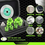Tile Hole Saw Kit Diamond - FACHLICH 11pcs 2-1/2" Diamond Core Drill Bits Set and 4.5" Diamond Cutting Grinding Blade for Porcelain Ceramic Tile Marble Granite etc