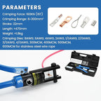 16T Hydraulic Battery Cable Crimper 8 AWG to 600 MCM Hydraulic Crimping Tool Cable Lug Crimper Electrical Terminal Wire Crimper with 13 Pairs of Dies Kit, Blue