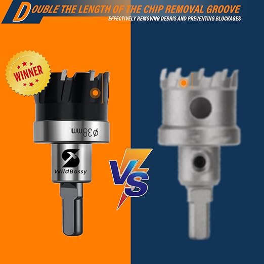 Carbide Hole Saw Kit for Metal TCT Hole Saw Drill Bit Set Hole Cutter Kit for Stainless Steel 4PCS(3/4" to 1-1/2")