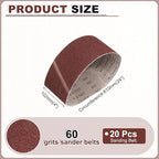 HARFINGTON 4 x 24 Inch Sanding Belts, 10 Pcs 60 Grits Aluminum Oxide Abrasive Belt Sander File Belt for Woodworking, Metal Polishing, Knife Sharpener